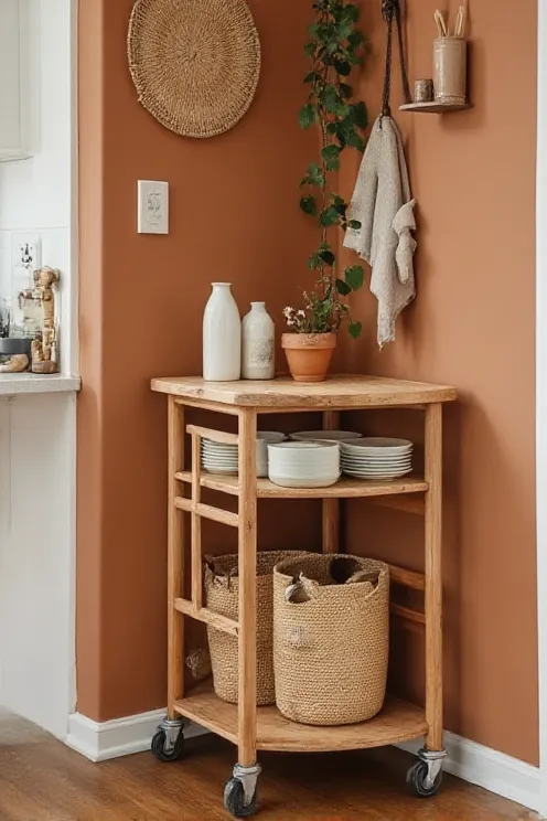 Boho Cane Corner Cart