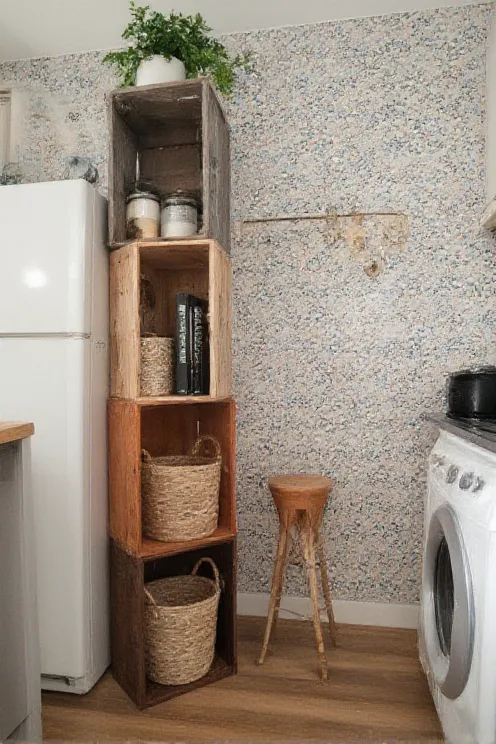 Budget DIY Corner Crate Tower