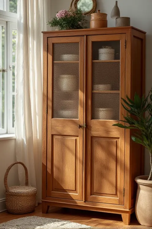 Cane Armoire Pantry