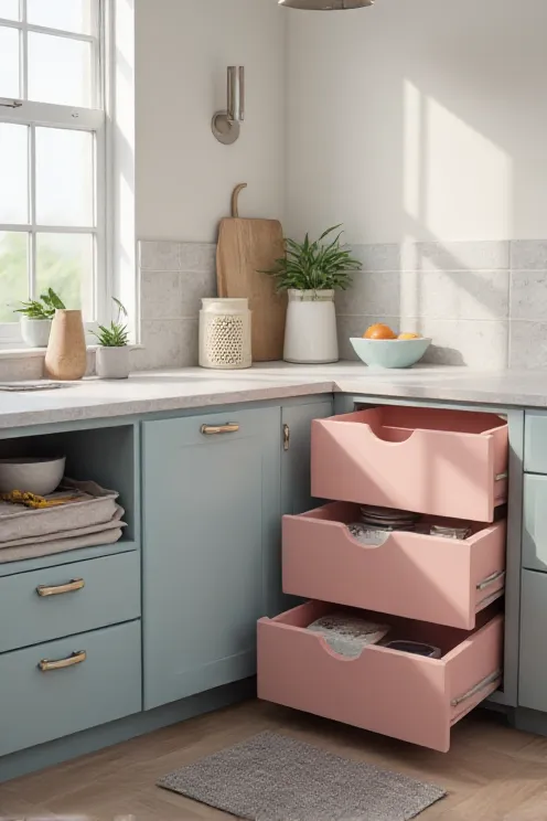 Color-Block Corner Drawer Stack