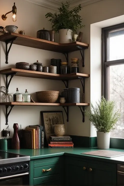 Dark Academia Corner Library Shelf