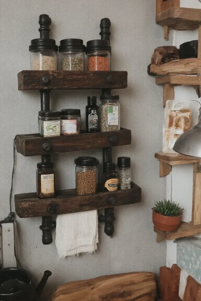 Industrial patina and black steel