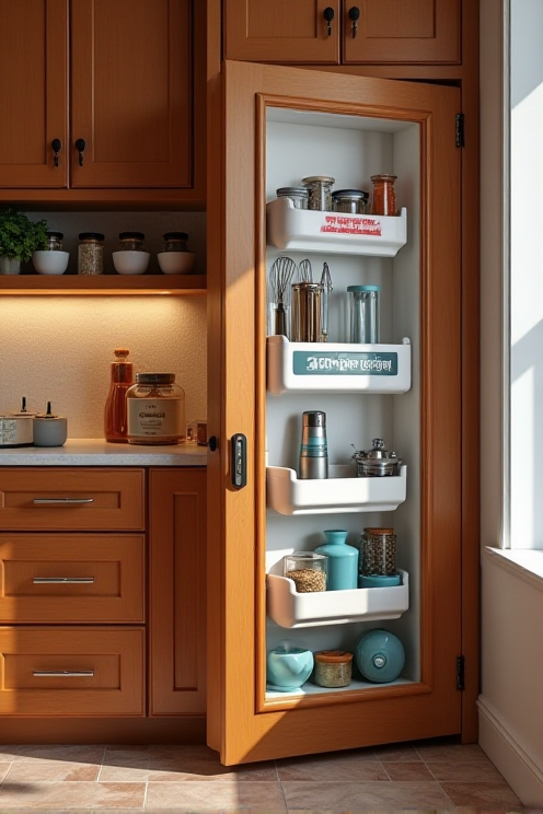 Inside-door hanging rack for handheld appliances