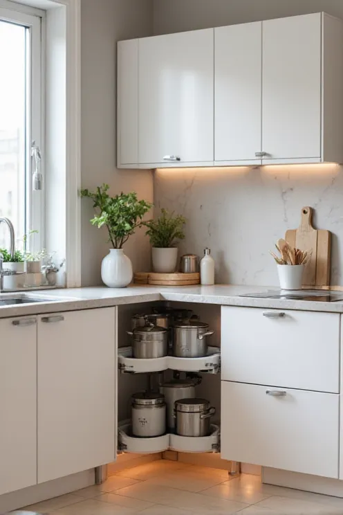 Matte White Corner Carousel