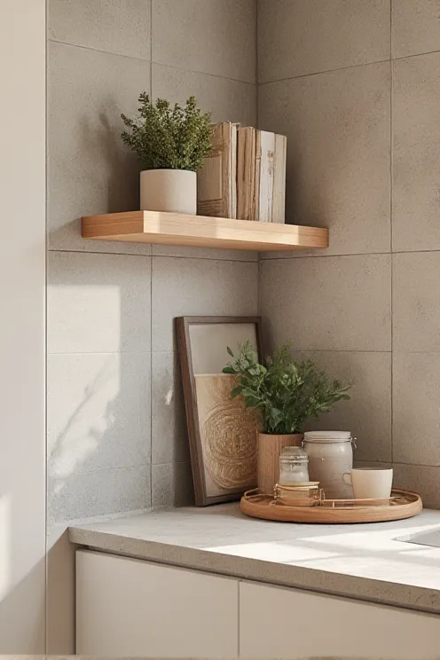 Neutral Stone Corner Coffee Nook