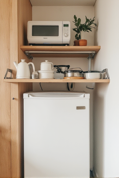Over-fridge pull-down appliance bridge