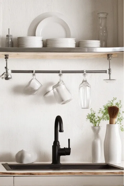 Over-sink vertical dish and dry wall