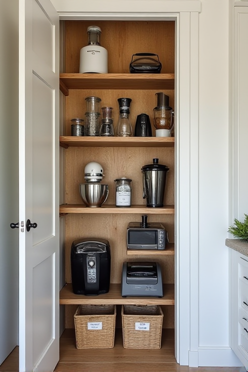 Peg-grid pantry appliance wall