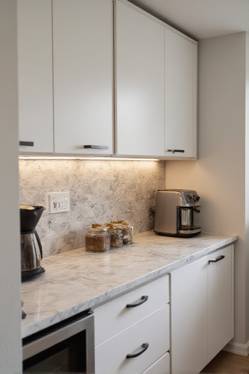 Recessed backsplash appliance niche