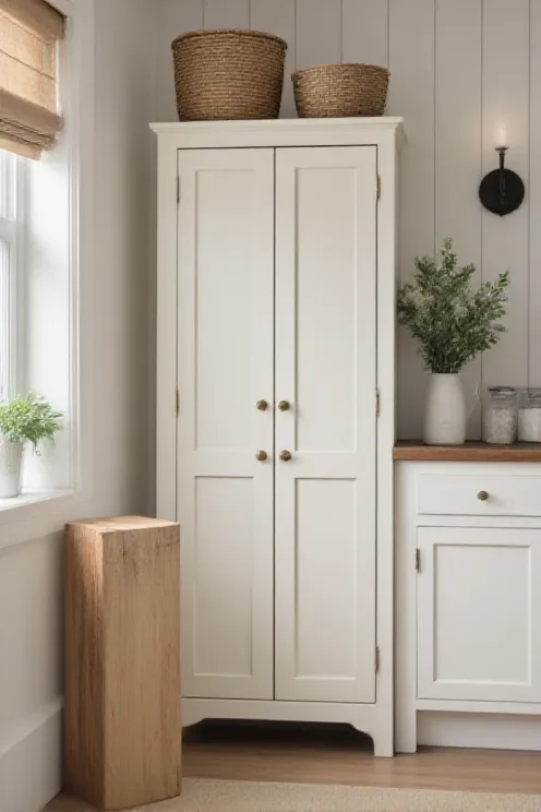 Rustic Farmhouse Corner Pantry Tower