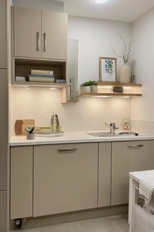 Soft Greige Micro Kitchen Glow