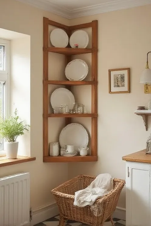 Vintage Corner Plate Rack