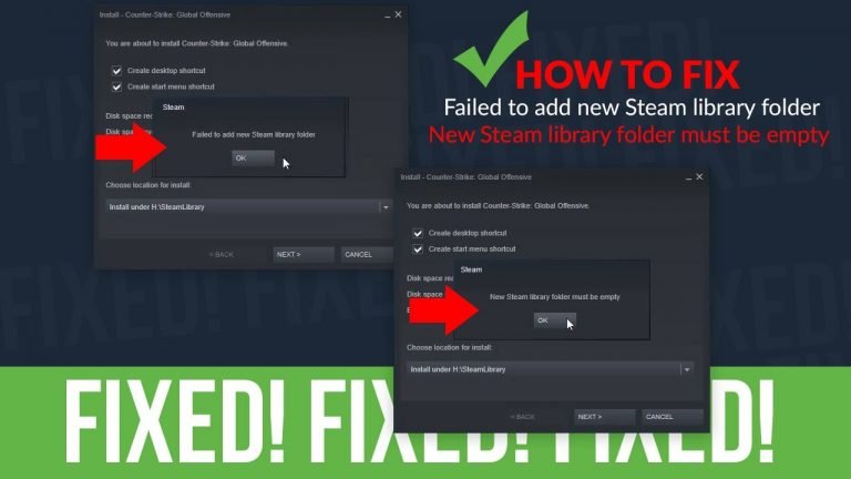 How to Fix “Failed To Add New Steam Library Folder” Error