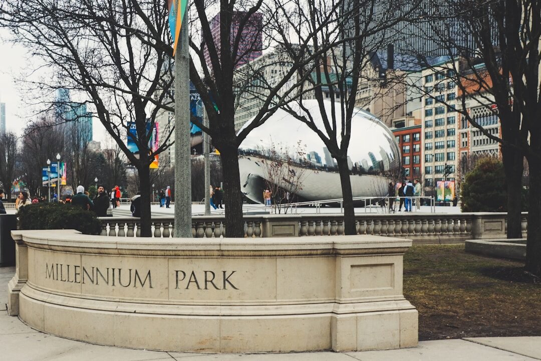 Millennium park, chicago, features the bean.